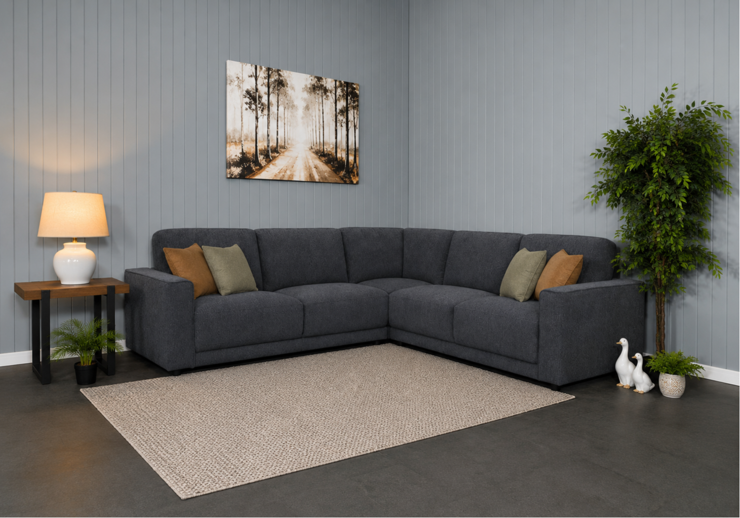 Rosie Corner Suite Charcoal